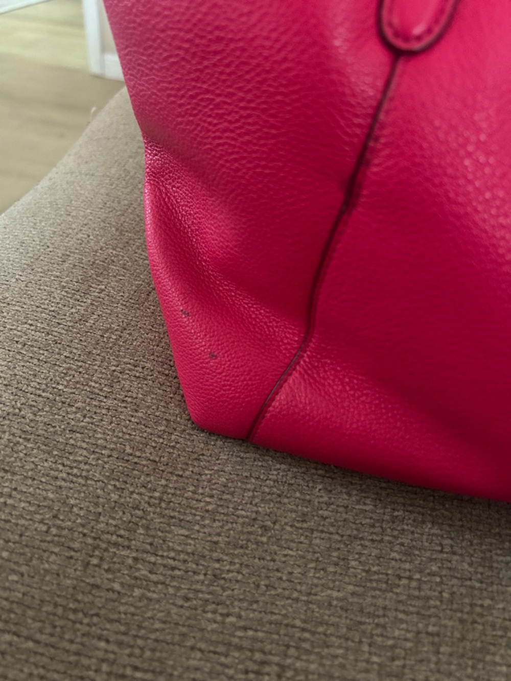 🖤 COACH AVA pebbled leather hot pink fuschia tote - Picture 3 of 7